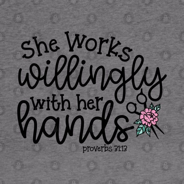 She Works Willingly With Her Hands Hairstylist Cute by GlimmerDesigns